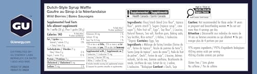GU Energy Stroopwafel Wild Berry Sports Nutrition Waffle, Caffeine-Free, Gluten-Free, and Kosher dairy On-the-Go Energy for Any Workout, 16 Count