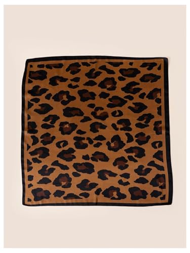 WDIRARA Women's Leopard Graphic Head Scarf Satin Large Square Bandana Sleeping Wraps2