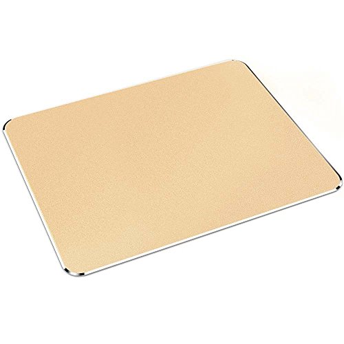 Nulaxy Aluminum Mouse Pad Non-Slip Rubber Base and Micro Sand Blasting, Gold