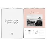 🎀 DIN A4: Der große Kalender (ca. 21x30cm) ist perfekt für Fotos in 10x15 Querformat. Sehr edel sehen Schwarz-Weiß Bilder aus, aber auch Farbfotos eignen sich dank der schlichten Hintergründe sehr gut.