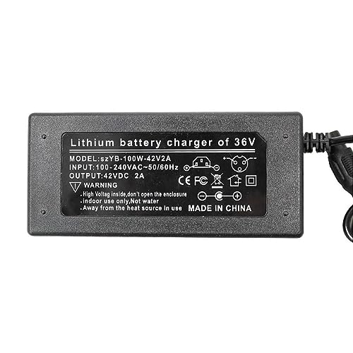 Carregador 36V Bateria De Lítio 3 Pinos Conector Fêmea Hoverboard Bike Elétrico