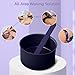 BLITZWAX 2Pcs Silicone Wax Pot Liners Hair Removal Replacement Waxing Bowls for Women and Men, Dark Blue Waxing Warmer Liners with Sticks, Compatible with 16 oz Wax Kit, Easy to Clean and Non-Stick
