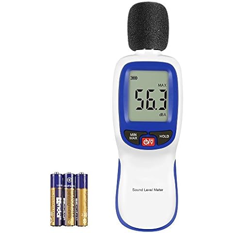 Sound Level Meter, Digital Noise Decibel Tester Reader Range 30 to 130dBA with LCD Display, Data Hold, Max/Min Sound Level Measurement for Indoor and Outdoor Cover