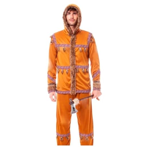 Acan Tradineur - Disfraz para Adultos de Esquimal - Fabricado en España - Ideal para Carnaval, Halloween, Cosplay y Fiestas - Talla S
