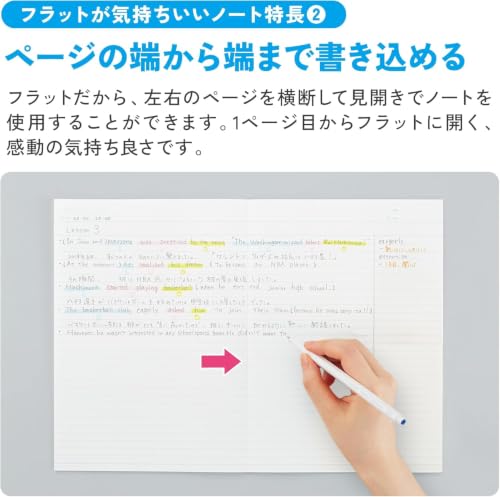 Image of KOKUYO Composition Notebooks, 7 inch x 10 inch Kimochii Lined Notebook, 30 Sheets 6mm Dot Ruled Paper, 3 Pack B5 Notebook for School, School Supplies Comp Book for Note Taking, Positive & Relax