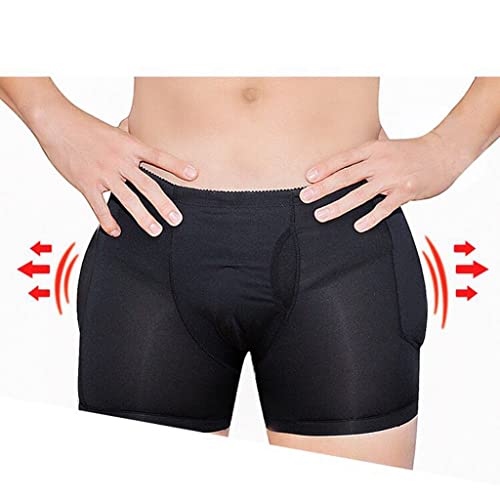Men Plump Hip Butt Enhancer Boxer Brief Butt Lifting Skinny Boyshort Shaper Panties Removable Sponge Pad (Color : Black, Size : X-Large) #TOP2