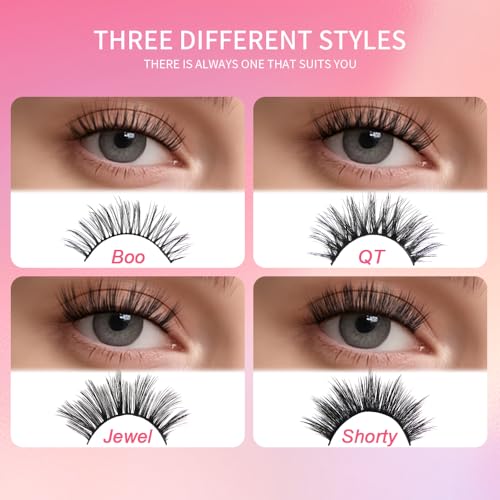 AKARA Ciglia Finte Naturali 16 Paia 3D Ciglia Finte False Eyelashes Visone Artificiale (16pairs-Mix)