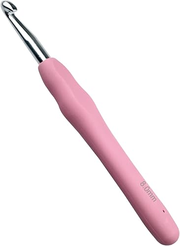 Mdoker Tamaño L11 (0.315 in), ganchos de ganchillo extra largos para manos artríticas, mango ergonómico suave para principiantes y amantes del