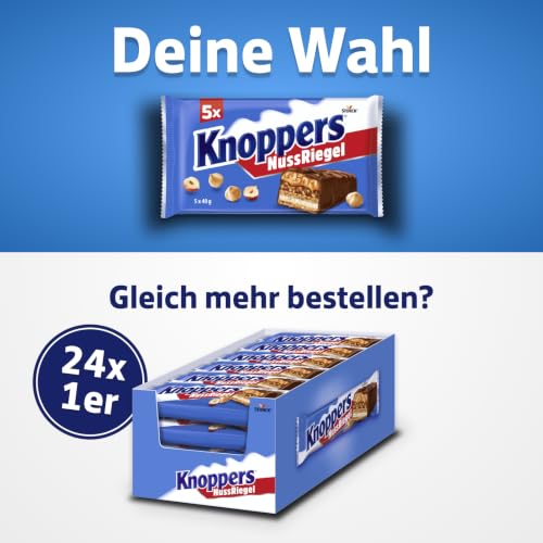 Knoppers NussRiegel, 5 Schokoriegel mit Haselnüssen & Karamell - 1 x 200 g – Ansicht 5