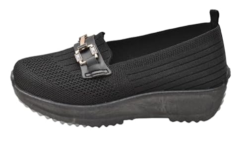 حذاء باليرينا بكعب للنساء من بريباندا، اسود × رمادي، مقاس 38-65863