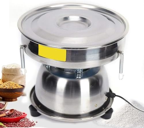Electric Vibrating Sieve Machine, Stainless Steel Automatic Powder Sifter with 4 Screens, Flour Sieve Shaker for Efficient Separation - 12/20/60/120 Mesh Sizes