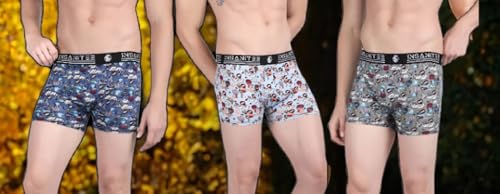 Image of Men's Extra Thin Elastic Nylon Underwear Long Comfortable Breathable Comfort All Over Printed Design Boxer