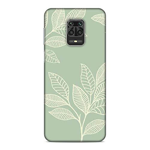 Image of Printed Mobile Back Hard Case Cover for Xiaomi Redmi Note 9 Pro /Note 9 Pro Max | Leaves, Sketch, White Leaves A-2192