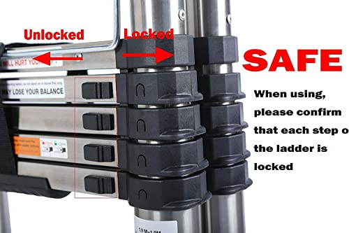 Multi-Purpose Ladder Stainless Steel Ladder Portable Attic Ladder A-Frame Extendable Ladder for Indoor Outdoor Use Telescopic Ladder with Non-Slip Feet Heavy Duty Folding Ladder(2.5m+2.5m) 6 Multi-Purpose Ladder Stainless Steel Ladder Portable Attic Ladder A-Frame Extendable Ladder for Indoor Outdoor Use Telescopic Ladder with Non-Slip Feet Heavy Duty Folding Ladder(2.5m+2.5m) - Image 6