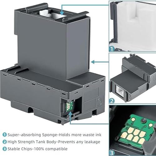 Image of VERENA Maintenance Box for Use in Epson L6160, L6170, L6190, M1140, M1170, M1180, M2140, M2170, M3140, M3170, M3180 Printers (OEM Code : T04D1 - C13T04D100)