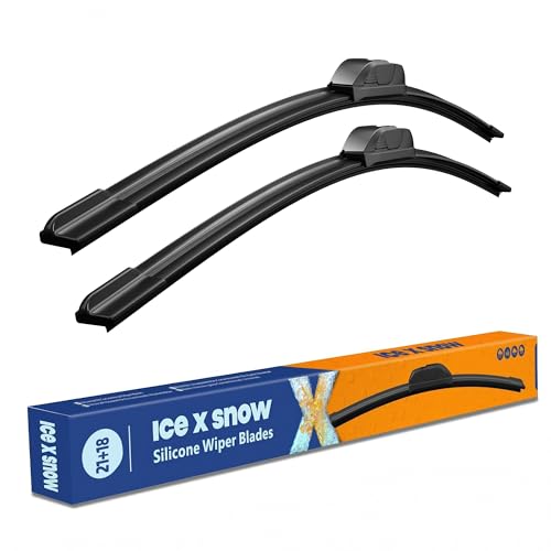 Image of 21 inch+18 inch Silicone Windshield Wiper Blades Oem Quality Premium All Seasons Wiper Blades Durable and Quiet Windshield Wipers (Pack of 2)