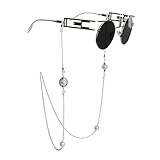 Kalevel Eyeglass Holder Necklace Eyeglass Chain Beaded Glasses Sunglasses Chain Eyeglass Chains and Cords for Women Silver