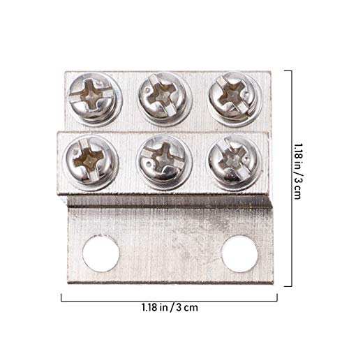 UKCOCO 4Pcs Barra de Aterramento de Terminal de Cobre ElÃ©trico de 6 Furos para Gabinete de Distribu