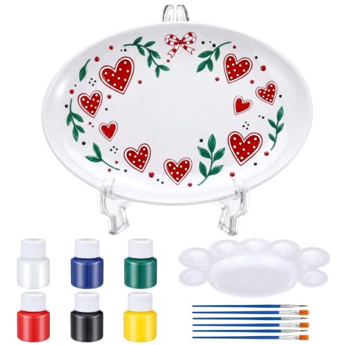 Humyoun 15 Pcs DIY Handprint Plate Kit Couple Anniversary Wedding Gift