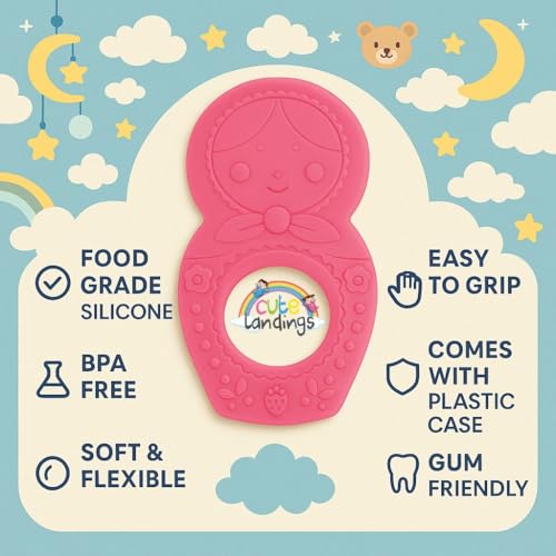 Image of Silicone Teething Toy for Newborn Baby Girls & Boys| BPA-Free, Food-Grade | Gum Relief, Chewing Aid |Teether| Easy-to-Grip Essentials (3+ Months)