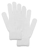 Livingston Men/Women's Winter Knit Solid Color Gloves Magic Gloves, White