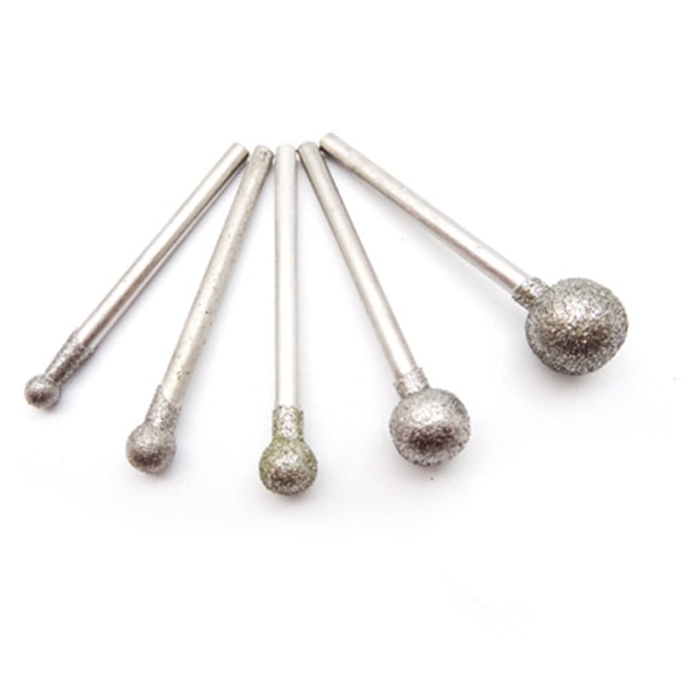 Sylale 11Pcs 0.5-8Mm Spherical Diamond Grinding Head Mounted Point Bits Burrs Engraving Polishing Abrasive Tool 2.35Mm Shank For Dremel