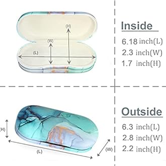 AITIME Contact Lens Case, Glasses and Contact Case 2 In 1 Double Sided, Portable Eye Contact Case Kit, Vibrant and Stylish, Simple and Elegant, Painted Pattern Texture Design