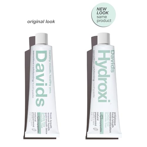 davids hydroxi fluoride free nano hydroxyapatite toothpaste for remineralizing enamel amp sensitive relief whitening antiplaque sls free natural peppermint 4 oz made in usa