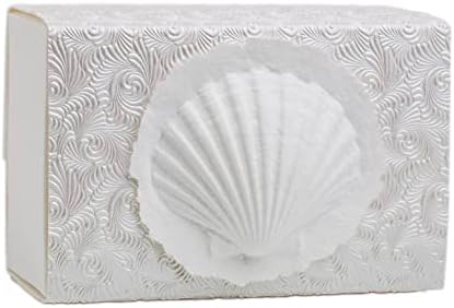 The FAVORITE PLACE® Burial Biodegradable Urn for Human Ashes, (Large Shell Urn Box), Water Burial Urn, Urn for Cremation, Cremation Urn Box, EcoFriendly Urn, (Shell on Metallic White) K-103