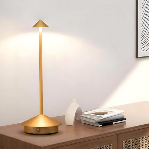 Modern Cordless Table Lamp,Touch Control LED Pointed-top
