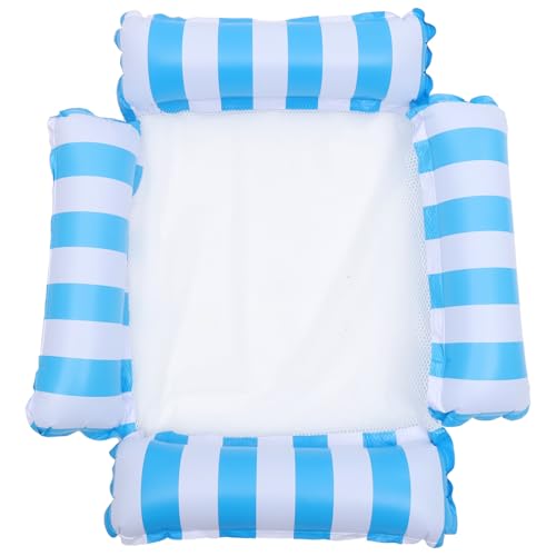 Hamac eau gonflable rayé bleu pour détente plage et fête