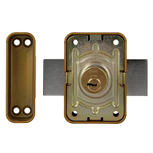 Amig, Overlap Lock with Latch Lever for Wooden Doors Mod. 81-96 x 66 mm, Latch with Internal Security Cylinder on Both Sides - Image 2