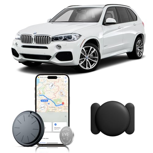 ZFSJTAG Car GPS Tracking Device for Vehicles, 1PCS Real Time GPS Tracker for Car, Work with Find My (iOS Only),Hidden Mini GPS Tracker,No Monthly Fee (Black Tracker, Black Magnetic Case)