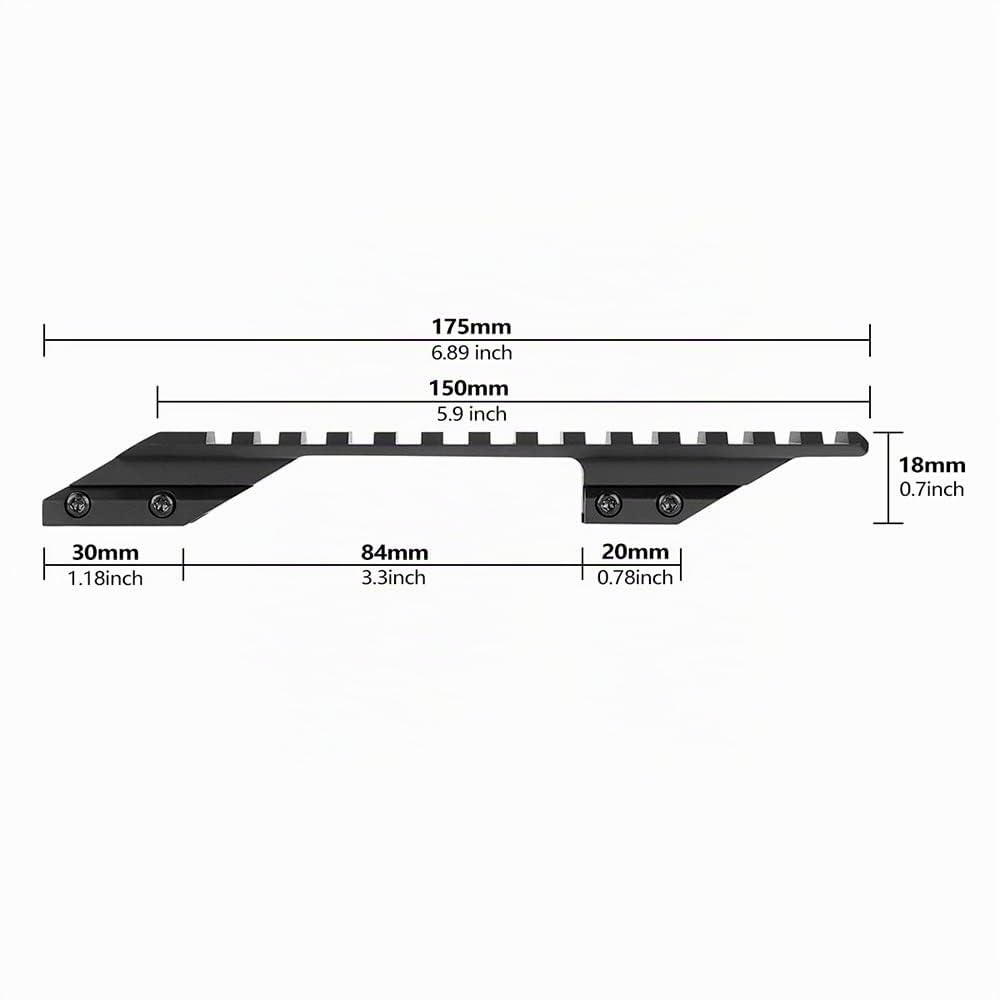 WINFREE Dovetail to Picatinny Single Mount Low Profile 11mm to 20mm Converts Adapter for Mounting Red Dot Scope Optics