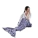 yashidali Wearable Mermaid Tail Blanket Crochet, All Seasons Warm Knitted Bed Blankets Sofa Living Room Quilt for Kids and Adults, Fish-Scales Pattern, 76.8