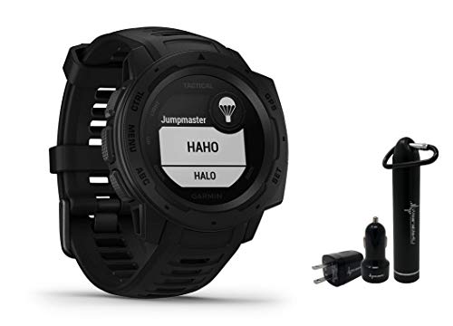 Garmin Instinct Tactical Rugged GPS Watch and Wearable4U Ultimate Power Pack Bundle (Tactical Black)