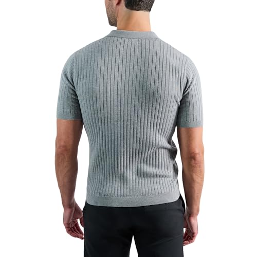 Haggar Men's Premium Ribbed Knit Short Sleeve Sweater Polo Shirt – Regular and Big & Tall Sizes2