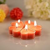 Zuasdvnk Velas de té con forma de corazón | Vela de té sin...
