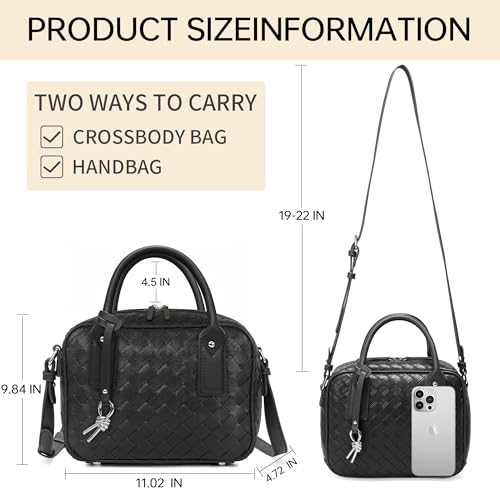 Goinsound Woven Top Handle Bag