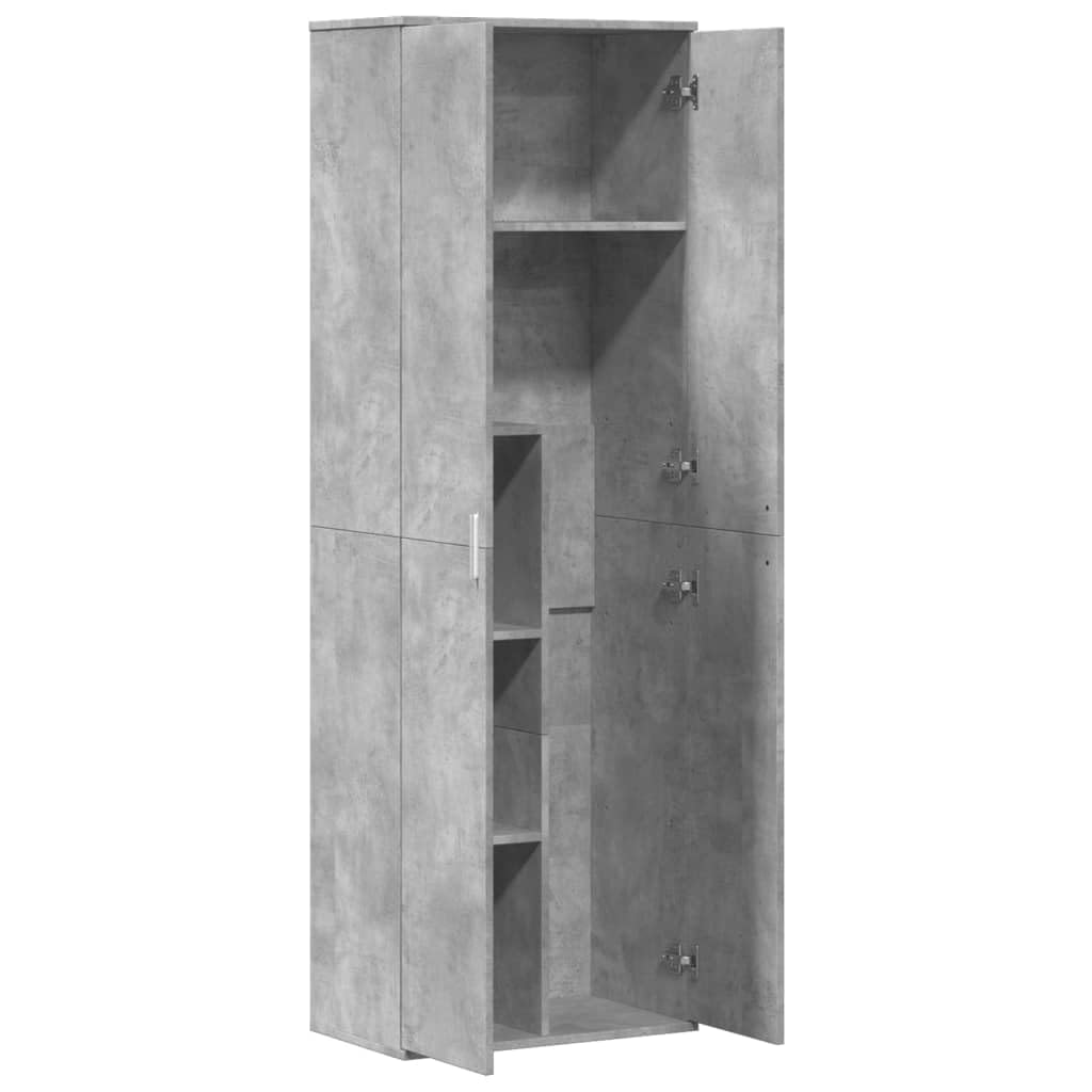 IKAYAA Armario Multiusos 2 Puertas Escobero y de Limpieza, Almacenaje Hogar, Madera de Ingeniería, 60x35x180 cm Gris Hormigón