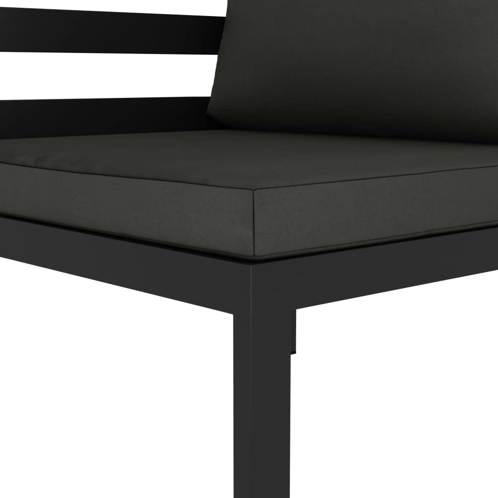 Juego de muebles de jardín modulares de aluminio, antracita, 8 sofás esquineros, incluye cojines de asiento y respaldo, muebles para terraza, porche y jardín