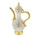 Steel Water Bottle Pitcher with Zirconia Stones | Handmade Metal Carafe Water Tea Coffee Jug Vintage Bottle | Turkish Ottoman Zamzam Pitchers (470 ML / 16 Oz, Zirconia Stone, Gold Color)