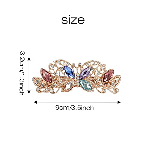 Lawie Pack de 4 Pinzas de Mariposa de Lujo con Piedras de Cristal Brillantes y Purpurina para el Pelo, Clips Metálicos para Mujeres y Niñas miniatura 5