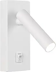 Arandela Leitura Cabeceira Com LED Interruptor Spot Quarto Branco Bet52