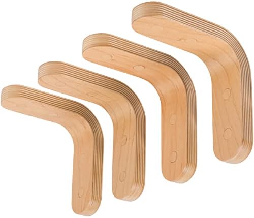 Waveply Wood Shelf Brackets Set of 4 Plywood Shelf Supports 6" x 6" x 2" (Maple)