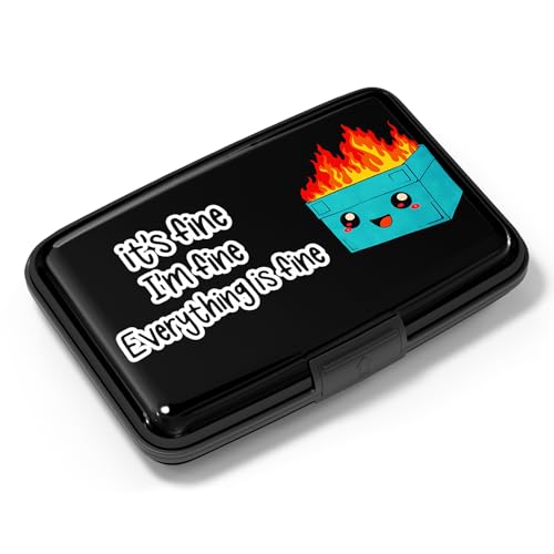 Image of Card Holder Credit Cards Holder for Women RFID wallet women Business Card Holder Wallet Mini Aluminum Card Wallet RFID Blocking Slim Metal Hard Card for Women, Art Dumpster
