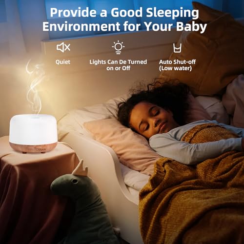 300ML Essential Oil Diffuser,Remote Control Aromatherapy Diffusers Humidifier with Adjustable Mist Mode & Waterless Auto-Off and 7 LED Light Colors for Bedroom,Office,Trip Yoga, SPA, Baby - Image 6