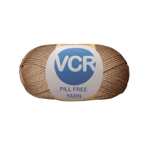 Image of VCR Milk Chocolate Yarn, Pill-Free Soft Knitting Yarn, 100 Grams Hank, 263 Meters Length, Low-Pill Acrylic Yarn, Soft Crosia Threads, Pack of 1, Suitable for Beanies, Caps and Gloves