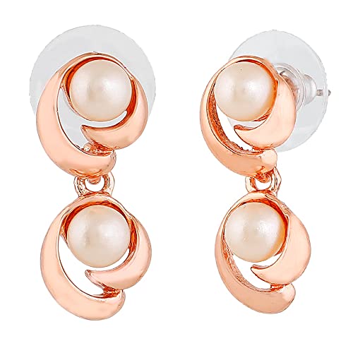 Pearl Drop Earrings - Plated