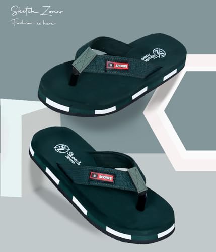 Image of Zebra Mens Rubber Slippers Daily Use Flat Chappals with Anti-Slip Sole Lightweight, Durable & Stylish Footwear